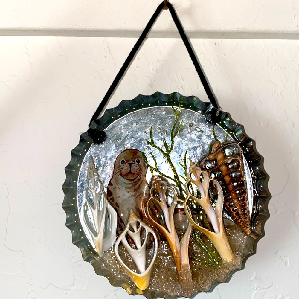 Seal Hidden in Shells Wall Hanging
